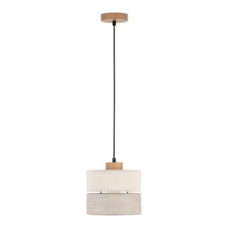Suspension Eco 1 lumière – pin & noir – en bois – style scandinave
