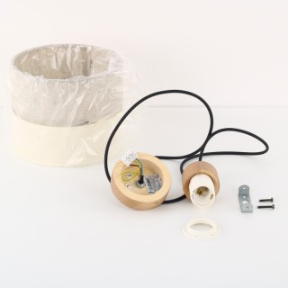 Suspension Eco 1 lumière – pin & noir – en bois – style scandinave