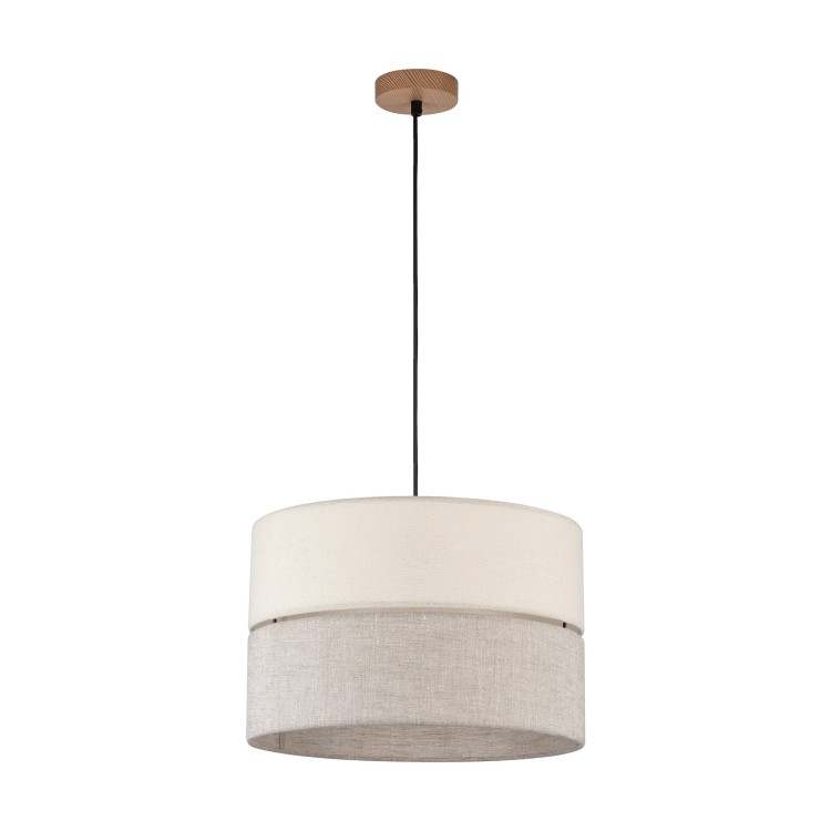 Suspension Eco 1 lumière – pin & noir – en bois – style scandinave