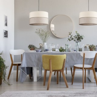 Suspension Eco 1 lumière – pin & noir – en bois – style scandinave