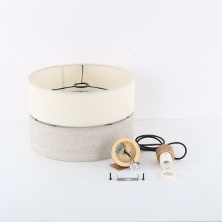 Suspension Eco 1 lumière – pin & noir – en bois – style scandinave