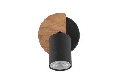 Plafonnier Cover 1 lumière – noix & noir – en métal et bois – style rustique