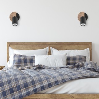 Plafonnier Cover 1 lumière – noix & noir – en métal et bois – style rustique