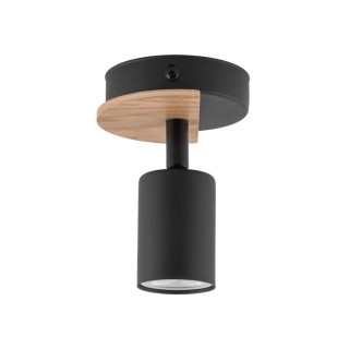 Plafonnier Cover 1 lumière – noix & noir – en métal et bois – style rustique