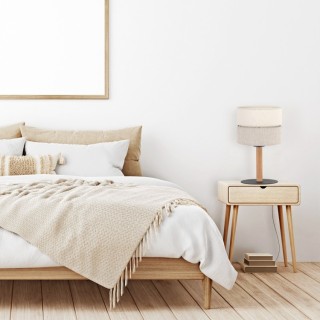 Veilleuse Eco 1 lumière – pin & noir – en métal et bois – style scandinave