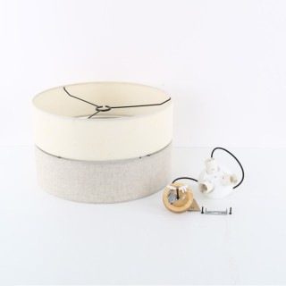 Suspension Eco 3 lumières – noir – en bois – style scandinave