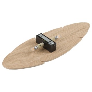 Applique murale Hoja 2 lumières – noix & noir – en métal et bois – style moderne