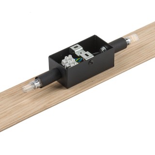 Applique murale Tavola 2 lumières – chêne & noir – en métal et bois – style moderne