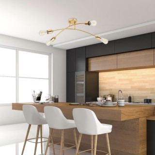 Plafonnier Helix 4 lumières – doré – en métal – style moderne et chic