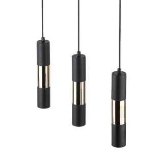 Suspension Vivien 3 lumières – doré & noir – en métal – style moderne