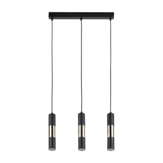 Suspension Vivien 3 lumières – doré & noir – en métal – style moderne