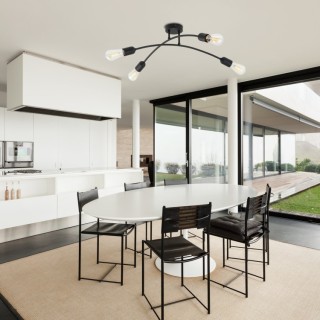 Plafonnier Helix 4 lumières – noir – en métal – style moderne