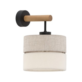 Lampe à poser Eco 1 lumière – pin & noir – en métal et bois – style scandinave