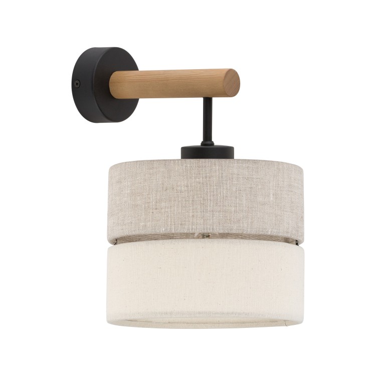 Lampe à poser Eco 1 lumière – pin & noir – en métal et bois – style scandinave