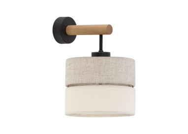 Lampe à poser Eco 1 lumière – pin & noir – en métal et bois – style scandinave
