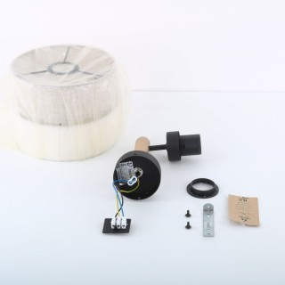 Lampe à poser Eco 1 lumière – pin & noir – en métal et bois – style scandinave