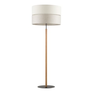 Lampadaire Eco 1 lumière – pin & noir – en métal et bois – style scandinave