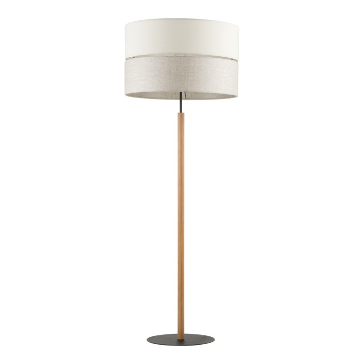 Lampadaire Eco 1 lumière – pin & noir – en métal et bois – style scandinave