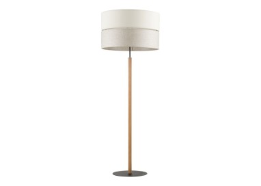 Lampadaire Eco 1 lumière – pin & noir – en métal et bois – style scandinave