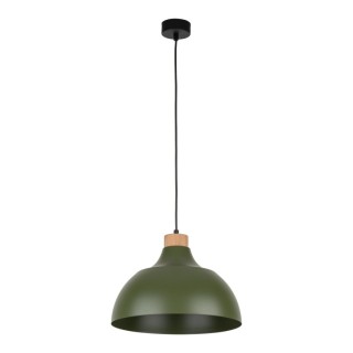 Suspension Cap 1 lumière – vert & pin – en bois – style moderne