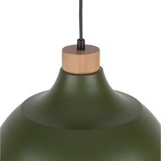 Suspension Cap 1 lumière – vert & pin – en bois – style moderne