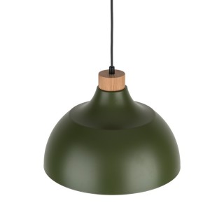 Suspension Cap 1 lumière – vert & pin – en bois – style moderne
