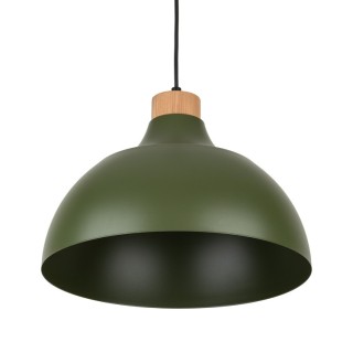 Suspension Cap 1 lumière – vert & pin – en bois – style moderne