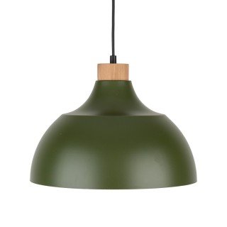 Suspension Cap 1 lumière – vert & pin – en bois – style moderne