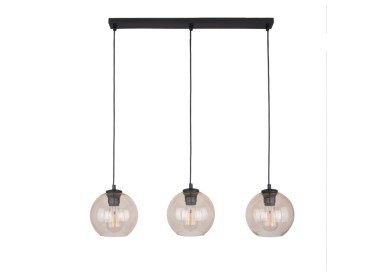 Suspension Cubus 3 lumières – noir – en métal – style moderne