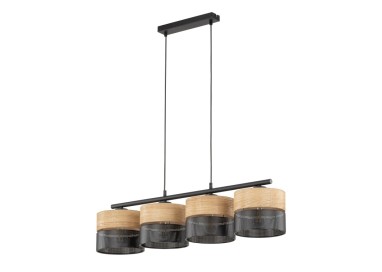 Suspension Nicol 4 lumières – noir – en métal – style moderne