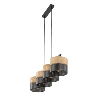 Suspension Nicol 4 lumières – noir – en métal – style moderne
