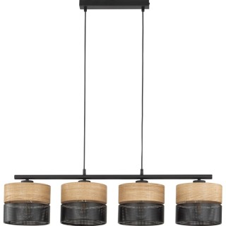 Suspension Nicol 4 lumières – noir – en métal – style moderne