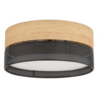 Plafonnier Nicol 4 lumières – blanc & chêne – en métal – style moderne