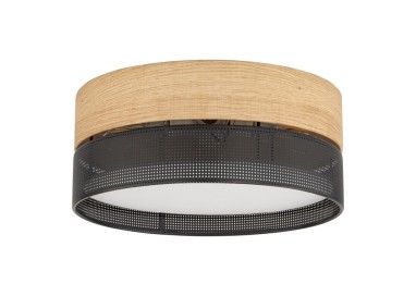 Plafonnier Nicol 4 lumières – blanc & chêne – en métal – style moderne