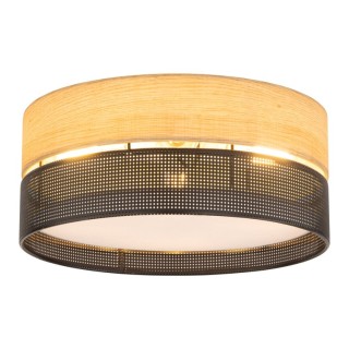 Plafonnier Nicol 4 lumières – blanc & chêne – en métal – style moderne