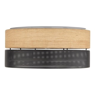 Plafonnier Nicol 4 lumières – blanc & chêne – en métal – style moderne