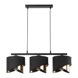 Suspension Grant 3 lumières – noir – en métal – style moderne et chic