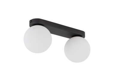 Plafonnier Mini 2 lumières – noir – en métal – style moderne