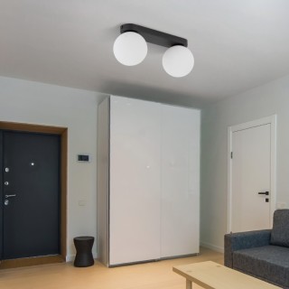 Plafonnier Mini 2 lumières – noir – en métal – style moderne