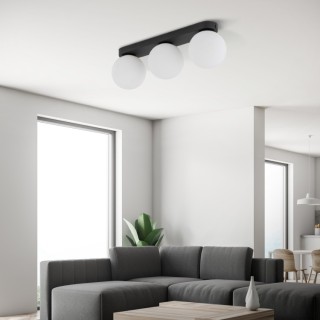 Plafonnier Mini 3 lumières – noir – en métal – style moderne