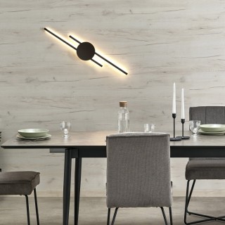 Lampe à poser Java 2 lumières – noir – en métal – style moderne