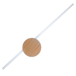 Lampe à poser Java 1 lumière – blanc & pin – en métal et bois – style moderne