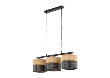 Suspension Nicol 3 lumières – noir – en plastique – style moderne