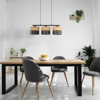 Suspension Nicol 3 lumières – noir – en plastique – style moderne