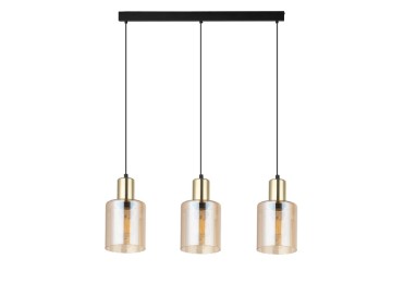 Suspension Sierra 3 lumières – doré & noir – en métal – style moderne