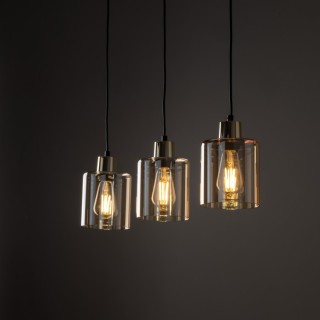 Suspension Sierra 3 lumières – doré & noir – en métal – style moderne