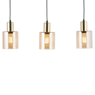 Suspension Sierra 3 lumières – doré & noir – en métal – style moderne