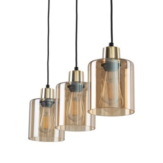 Suspension Sierra 3 lumières – doré & noir – en métal – style moderne