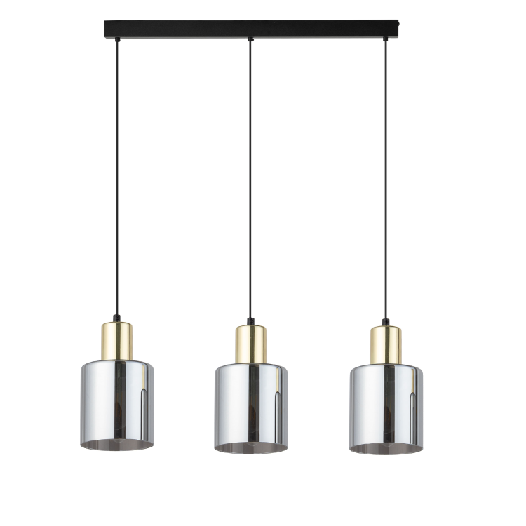 Suspension Sierra 3 lumières – doré & noir – en métal – style moderne