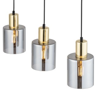 Suspension Sierra 3 lumières – doré & noir – en métal – style moderne